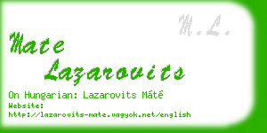 mate lazarovits business card